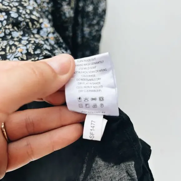 Shona Joy Denise Pintuck Babydoll Mini Balloon Puff Sleeve Short Floral Dress 10 - Picture 15 of 16